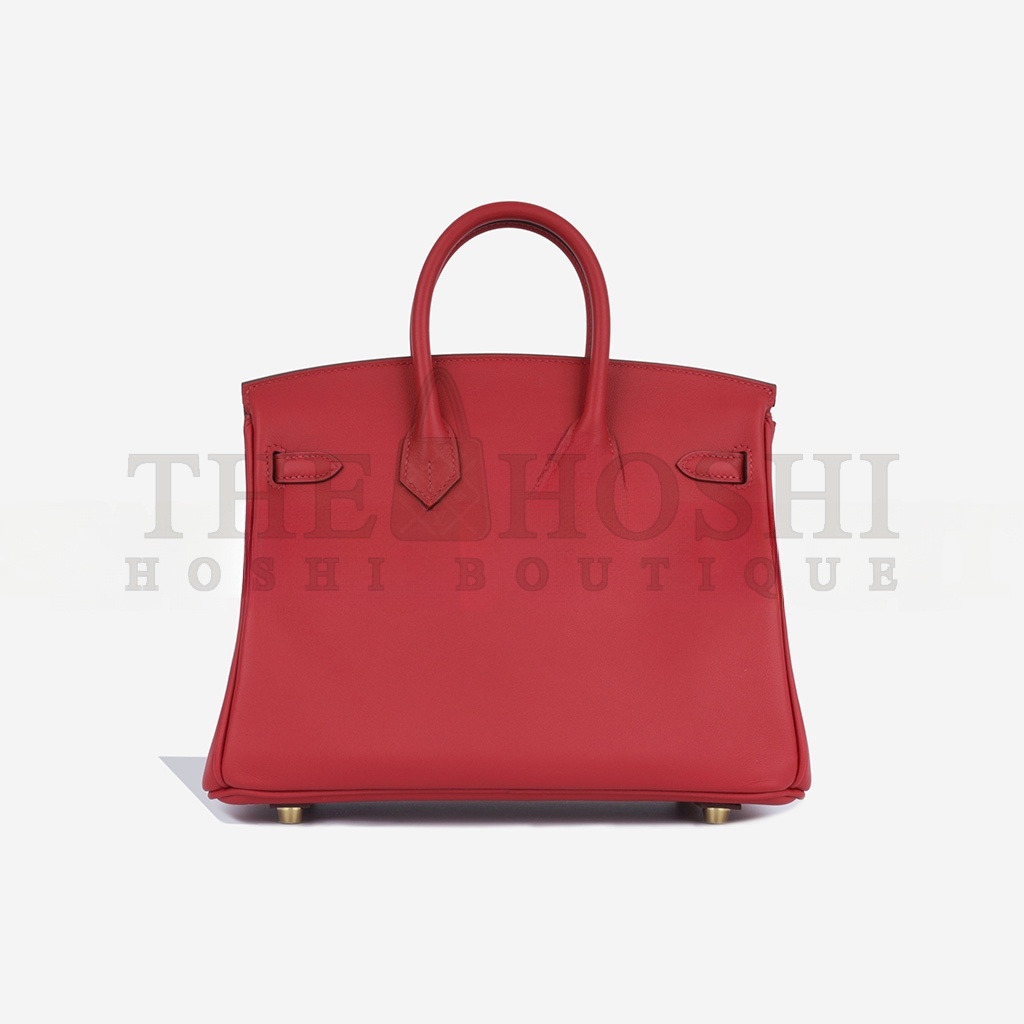 H**me5 BIRKIN 25 SWIFT LEATHER FLAG RED GOLD BUCKLE H049362CK12 (25*20*13cm) Master Quality